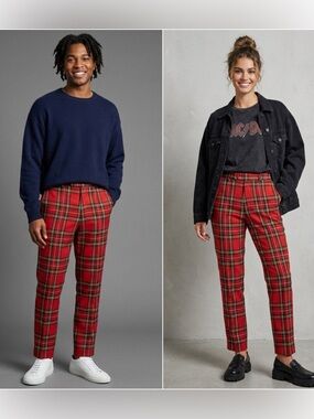 Murray Golf Vintage Broadsword Red Royal Stewart Tartan Plaid Golf Pants Size 32